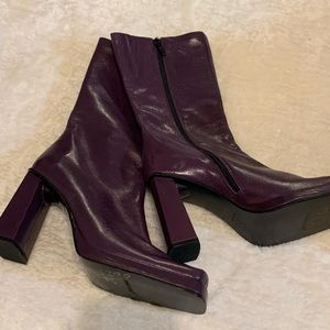 Charles David Purple Square Toe Boots
